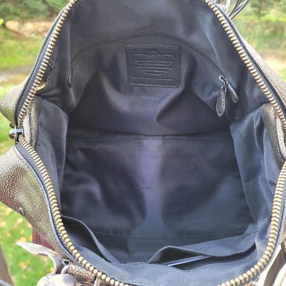 Coach Rhyder metallic brass/gold leather satchel - Picture 12 of 15